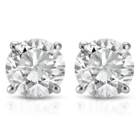 0.25CT Diamond Stud Earrings - 14K White Gold