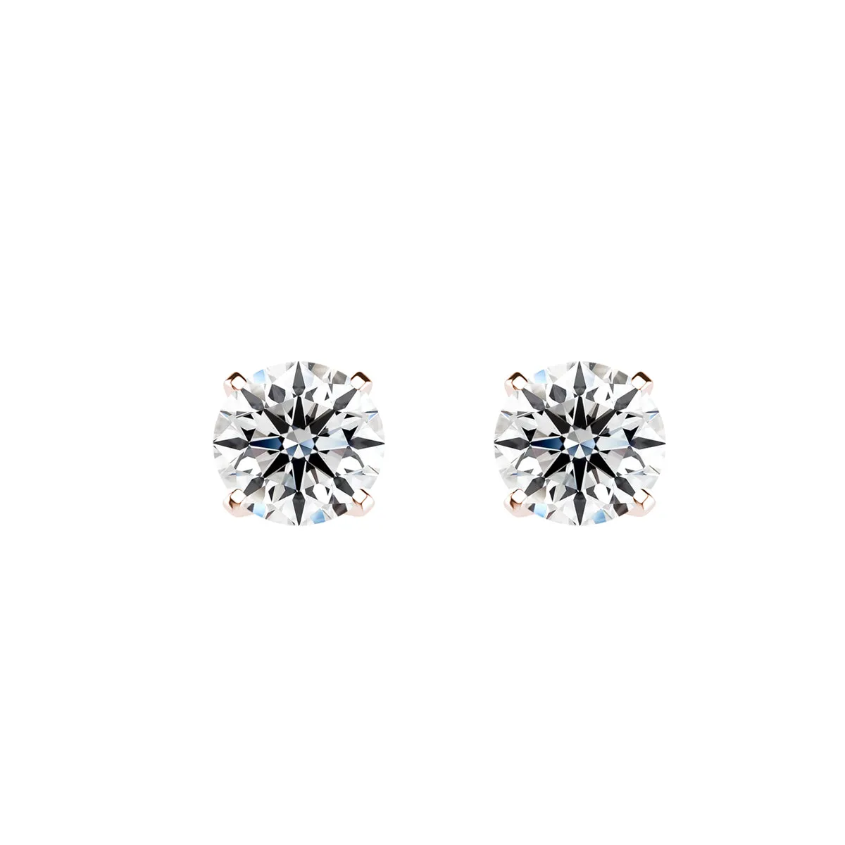 1 Carat Lab-Grown Diamond Stud Earrings - 14K Rose Gold - Buy Now