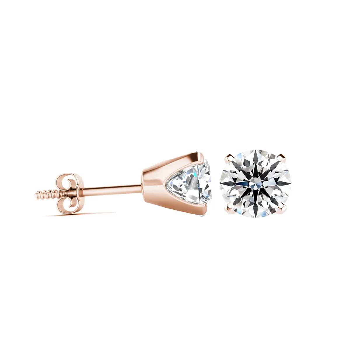 1 Carat Lab-Grown Diamond Stud Earrings - 14K Rose Gold - Buy Now