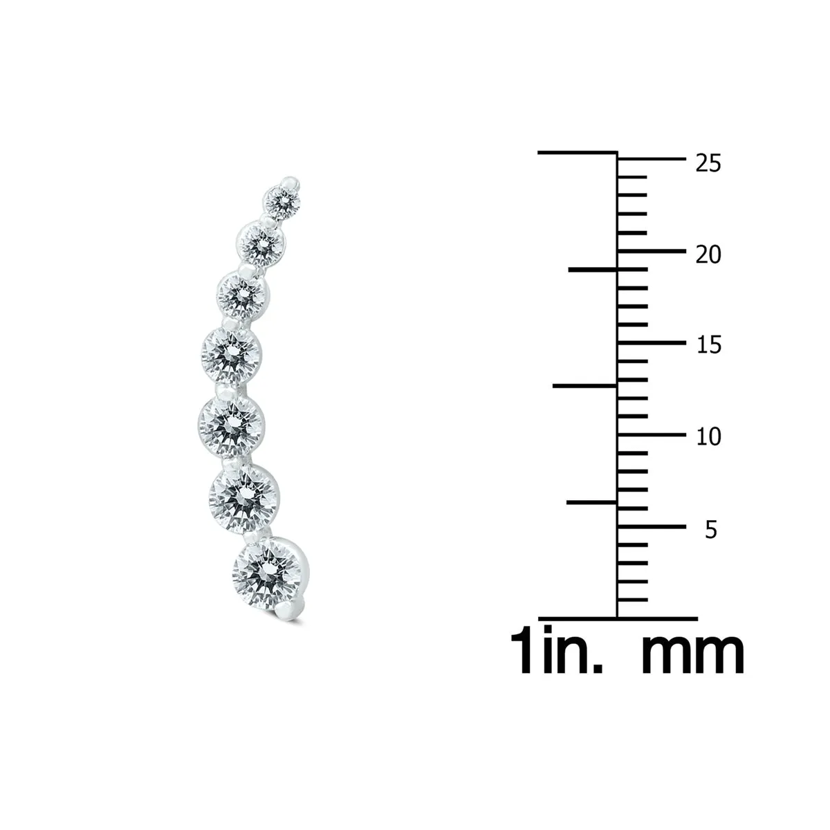 1.25 Carat Diamond Climber Earrings 14K White Gold