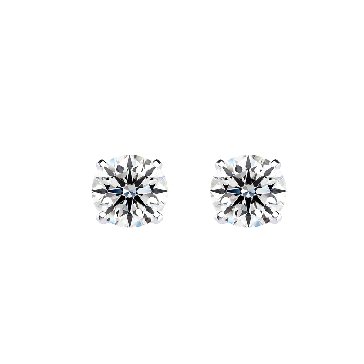 1.25 Carat Lab Grown Diamond Stud Earrings 14K White Gold