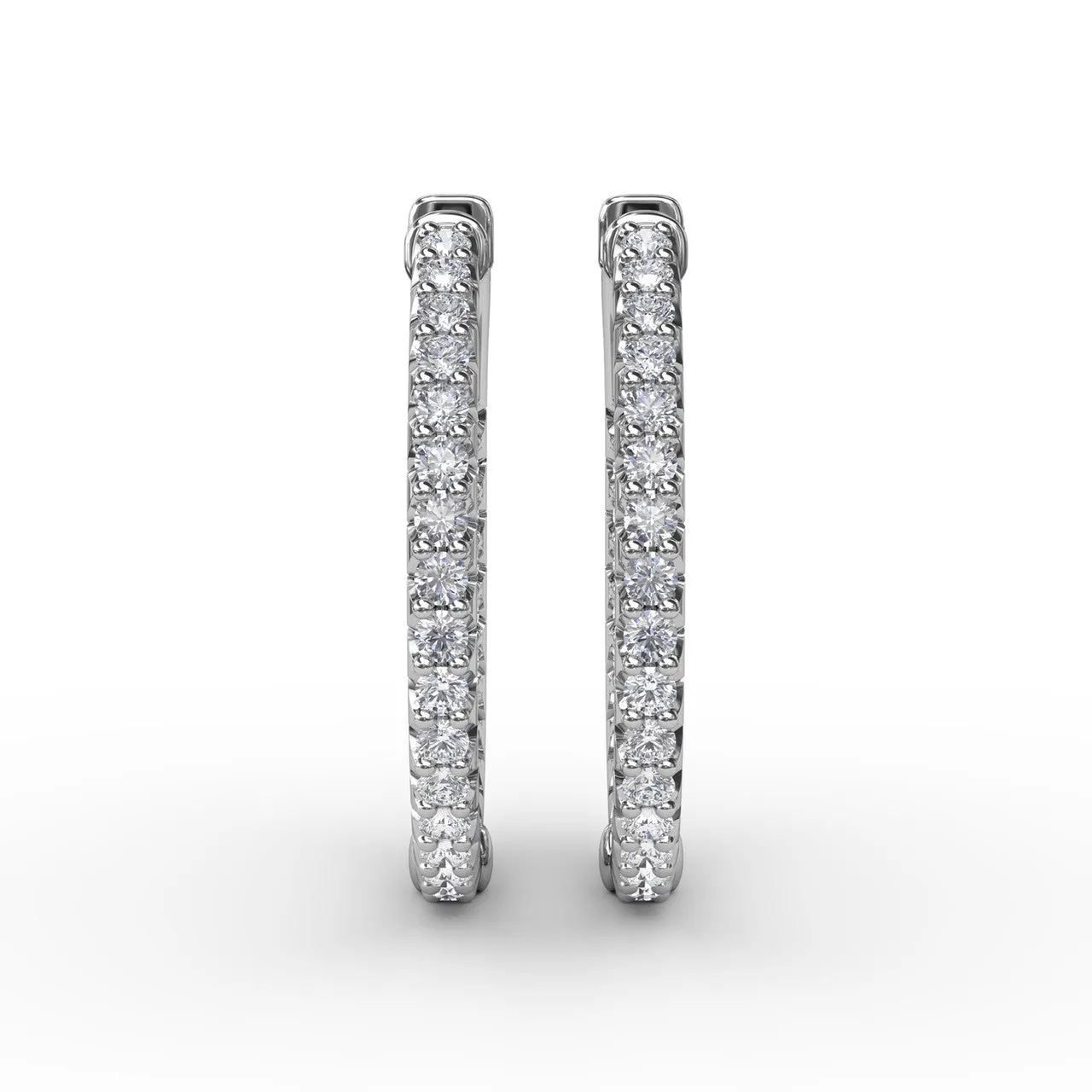 1.35 carat diamond hoop earrings