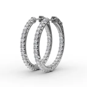 1.35 carat diamond hoop earrings