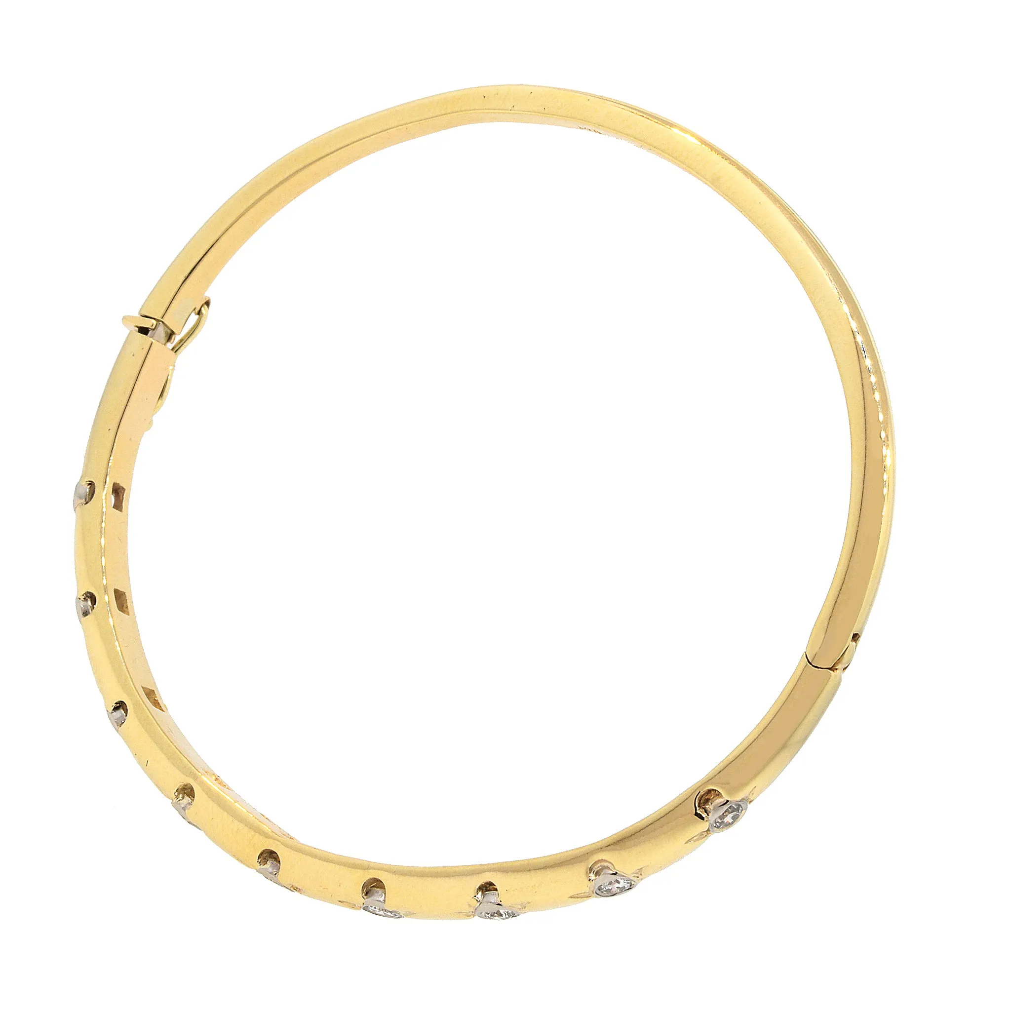 14k Gold Diamond Bangle Bracelet