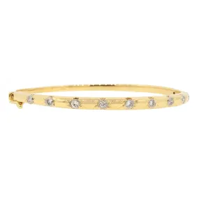 14k Gold Diamond Bangle Bracelet