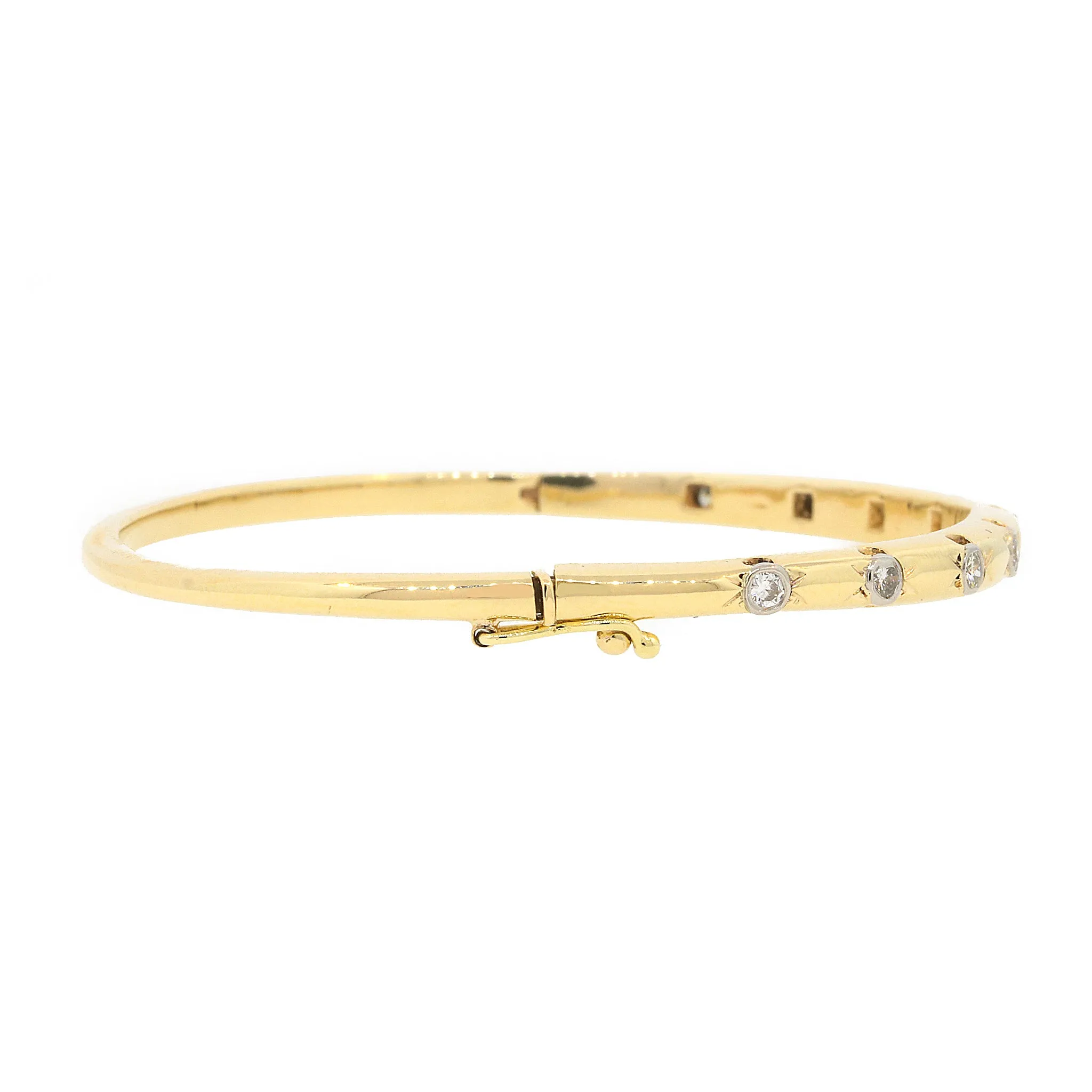 14k Gold Diamond Bangle Bracelet