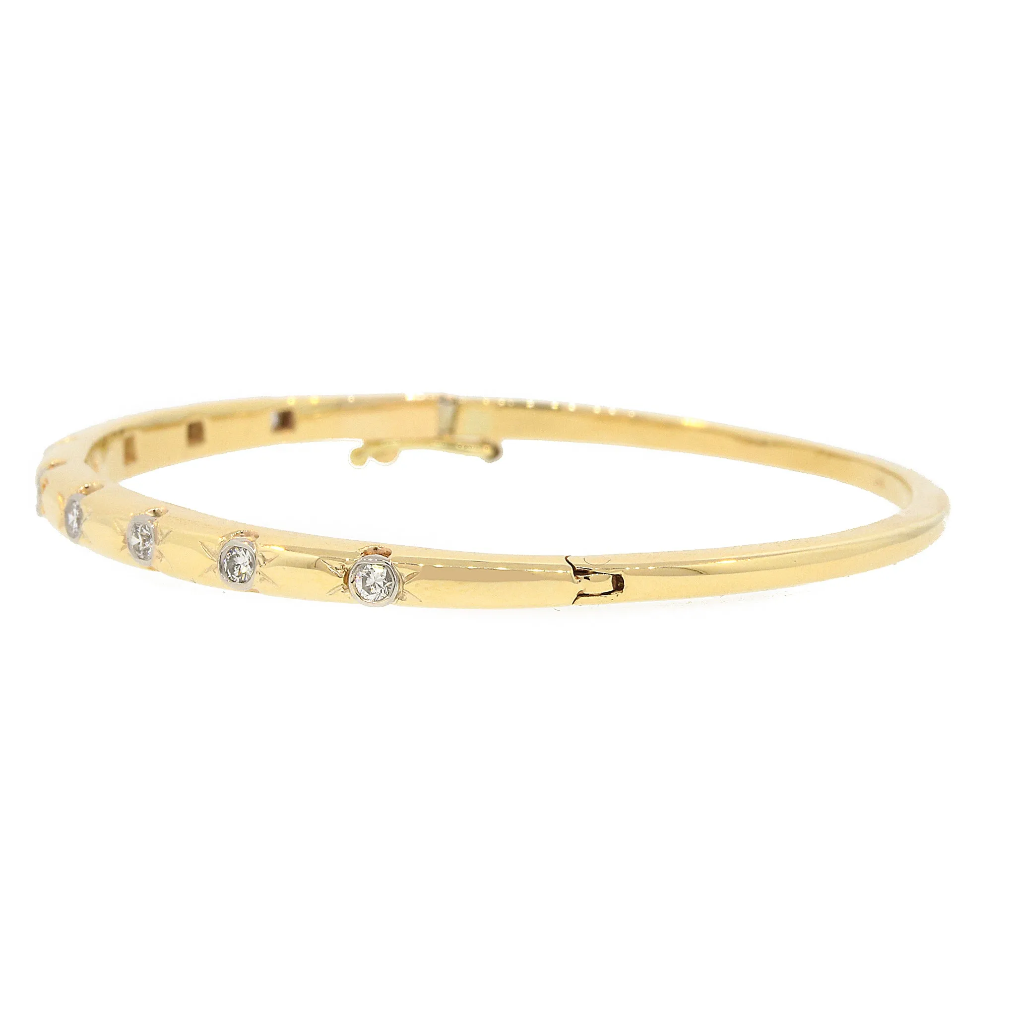 14k Gold Diamond Bangle Bracelet