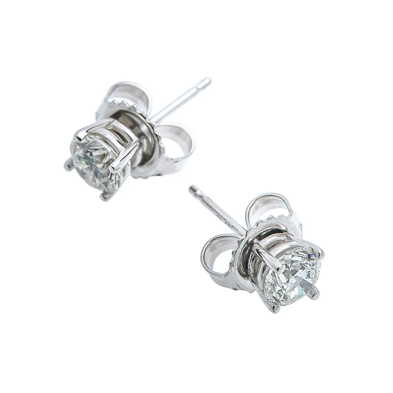 14K Gold Diamond Stud Earrings 1.00 Carat