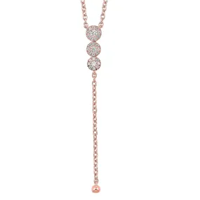 14K Rose Gold Diamond Y Necklace with 1/10 ctw