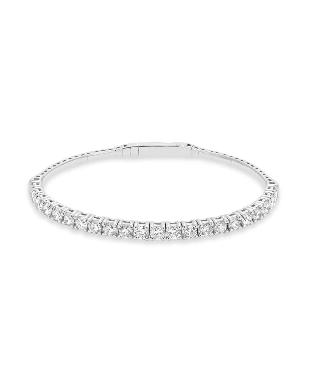 14K White Gold Diamond Bangle Bracelet 3.56cttw