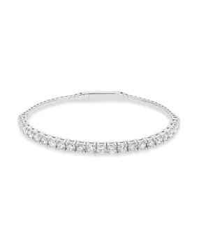 14K White Gold Diamond Bangle Bracelet 3.56cttw