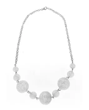 14K White Gold Necklace with White Diamond Balls 27.00CT - Shop Now