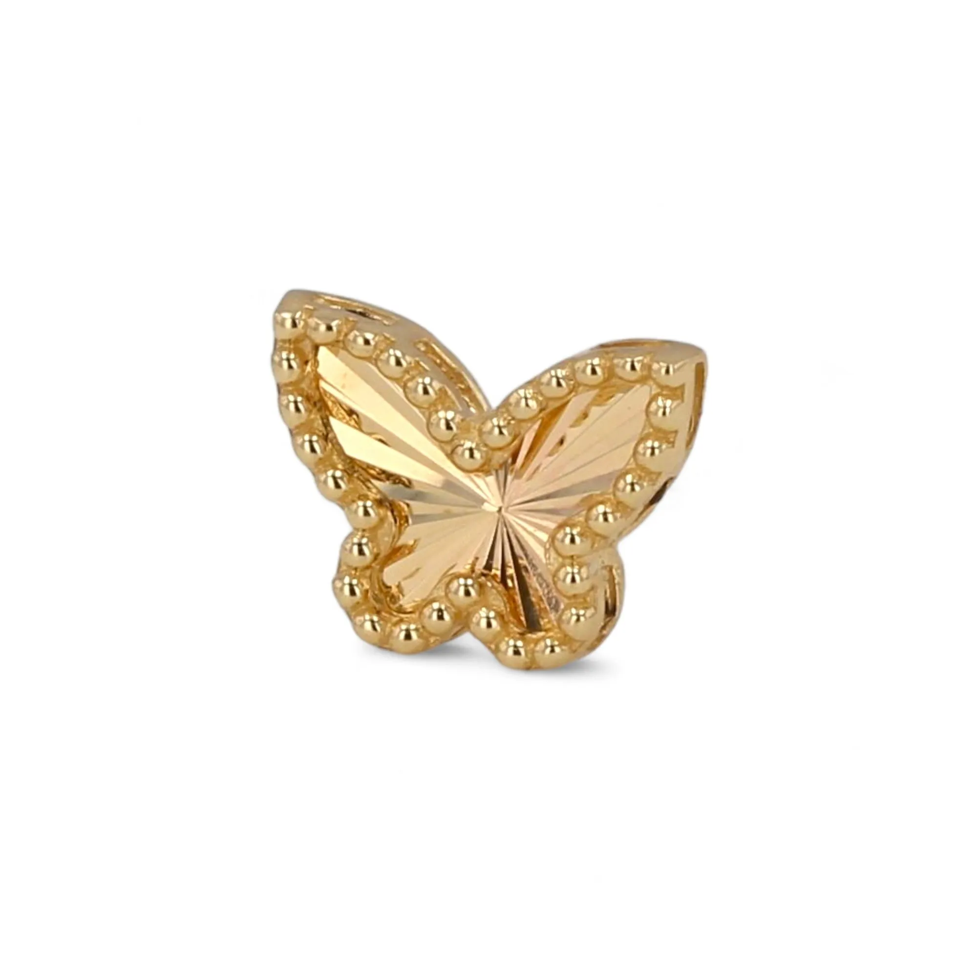 14K yellow gold diamond butterfly earrings