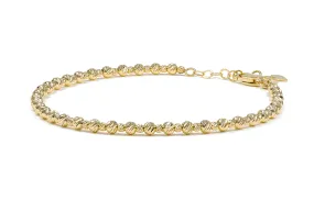 14K yellow gold diamond cut bracelet - classic large model.