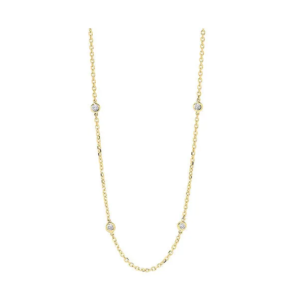 14K Yellow Gold Diamond Necklace 1.5 Carat