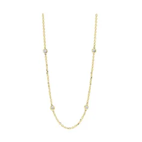 14K Yellow Gold Diamond Necklace 1.5 Carat