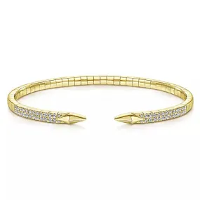 14k Yellow Gold Diamond Split Bangle