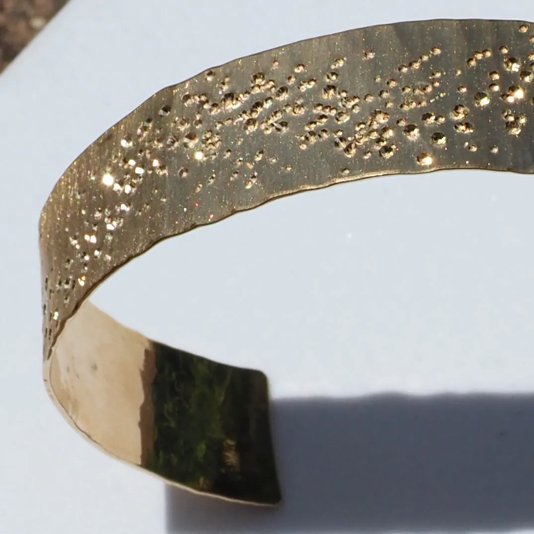 14k Yellow Gold Stardust Cuff Bracelet