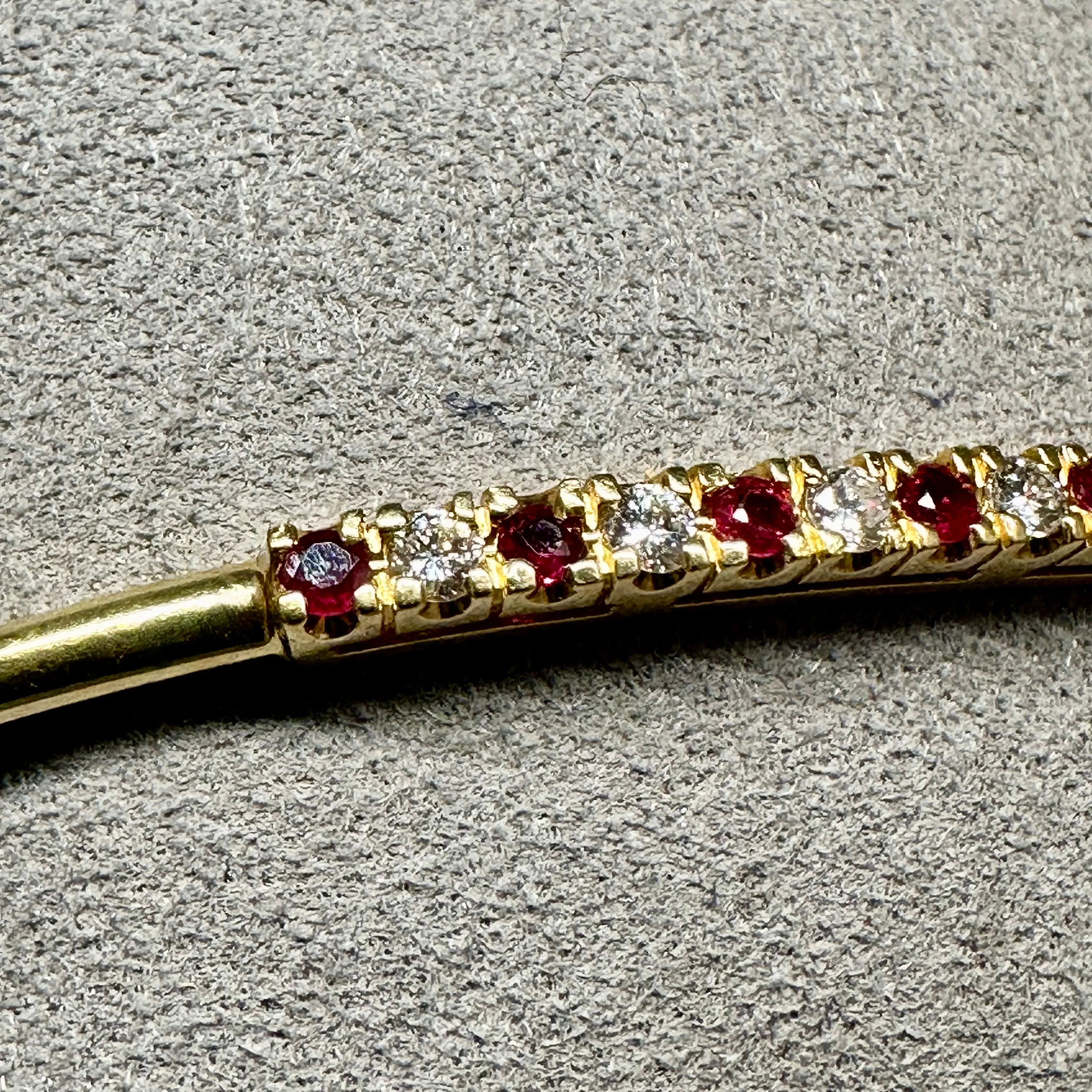 14kt Yellow Gold Ruby and Diamond Pave Bracelet