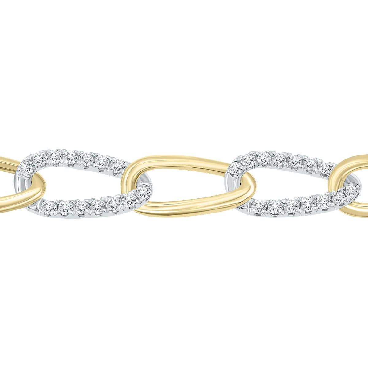 1.5 Carat Total Weight Diamond Bracelet in Two Tone 14K Gold