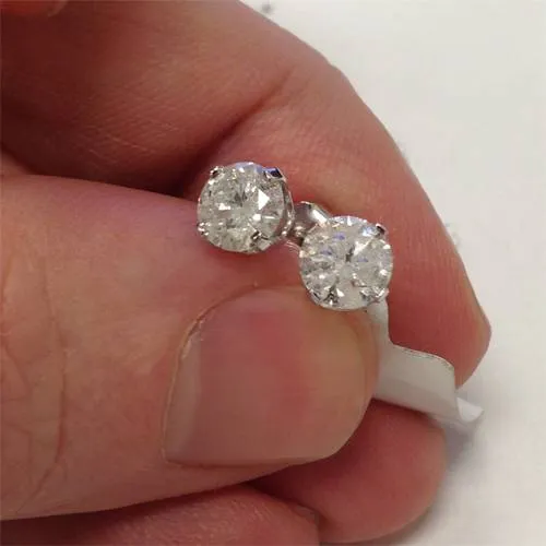 1.5ct Diamond Stud Earrings in 14K White Gold