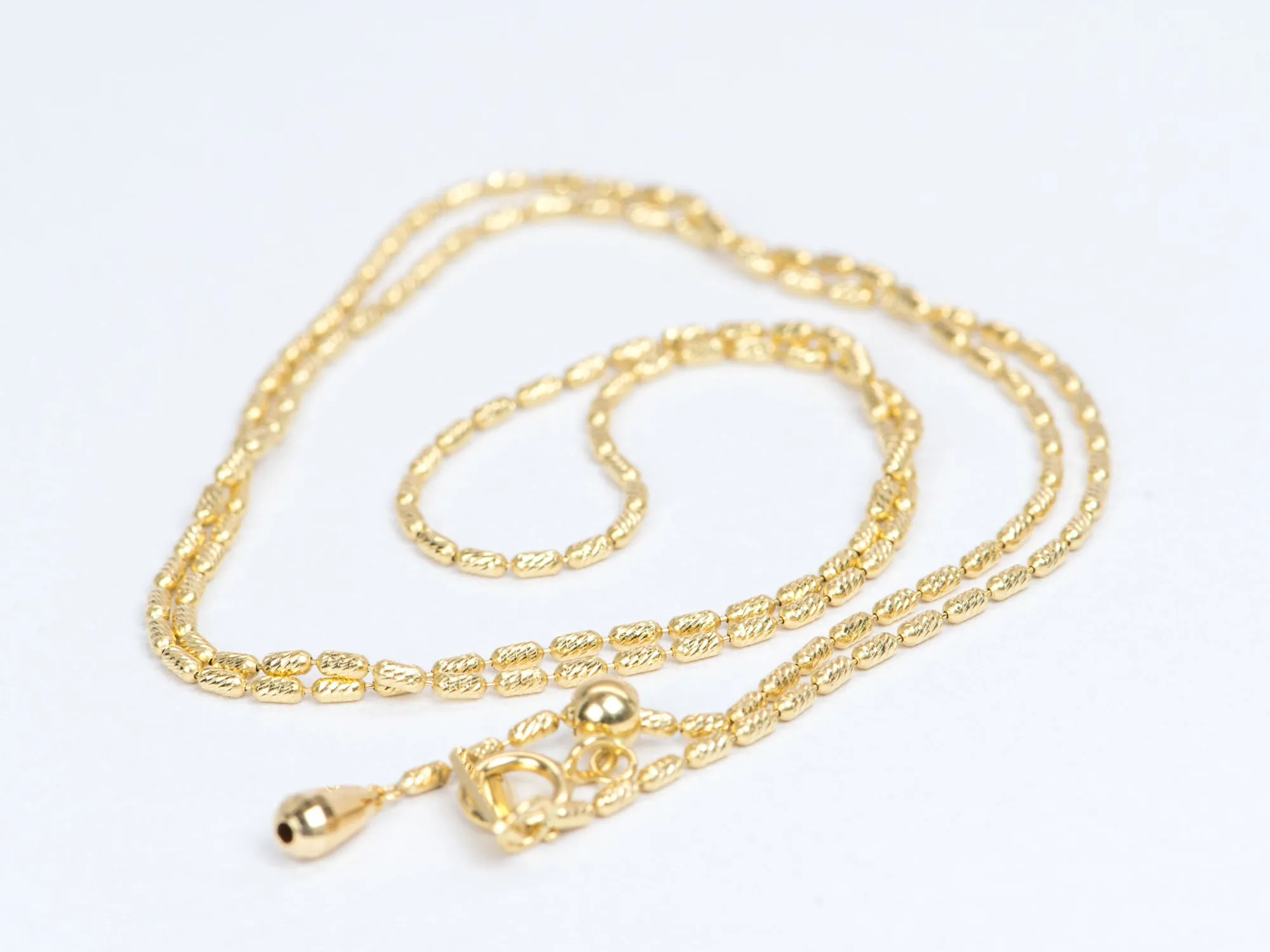 18K Gold Adjustable Dot Line Necklace Chain R4181