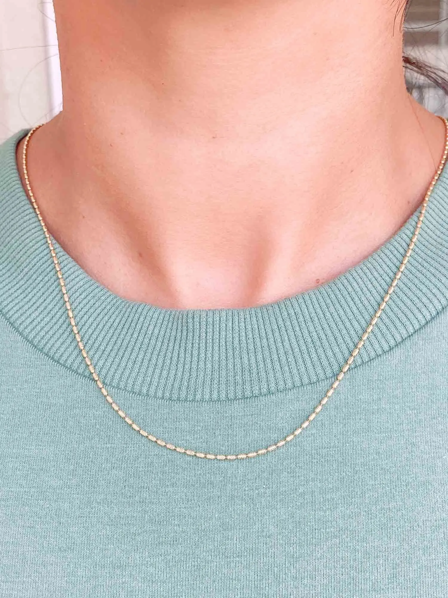 18K Gold Adjustable Dot Line Necklace Chain R4181