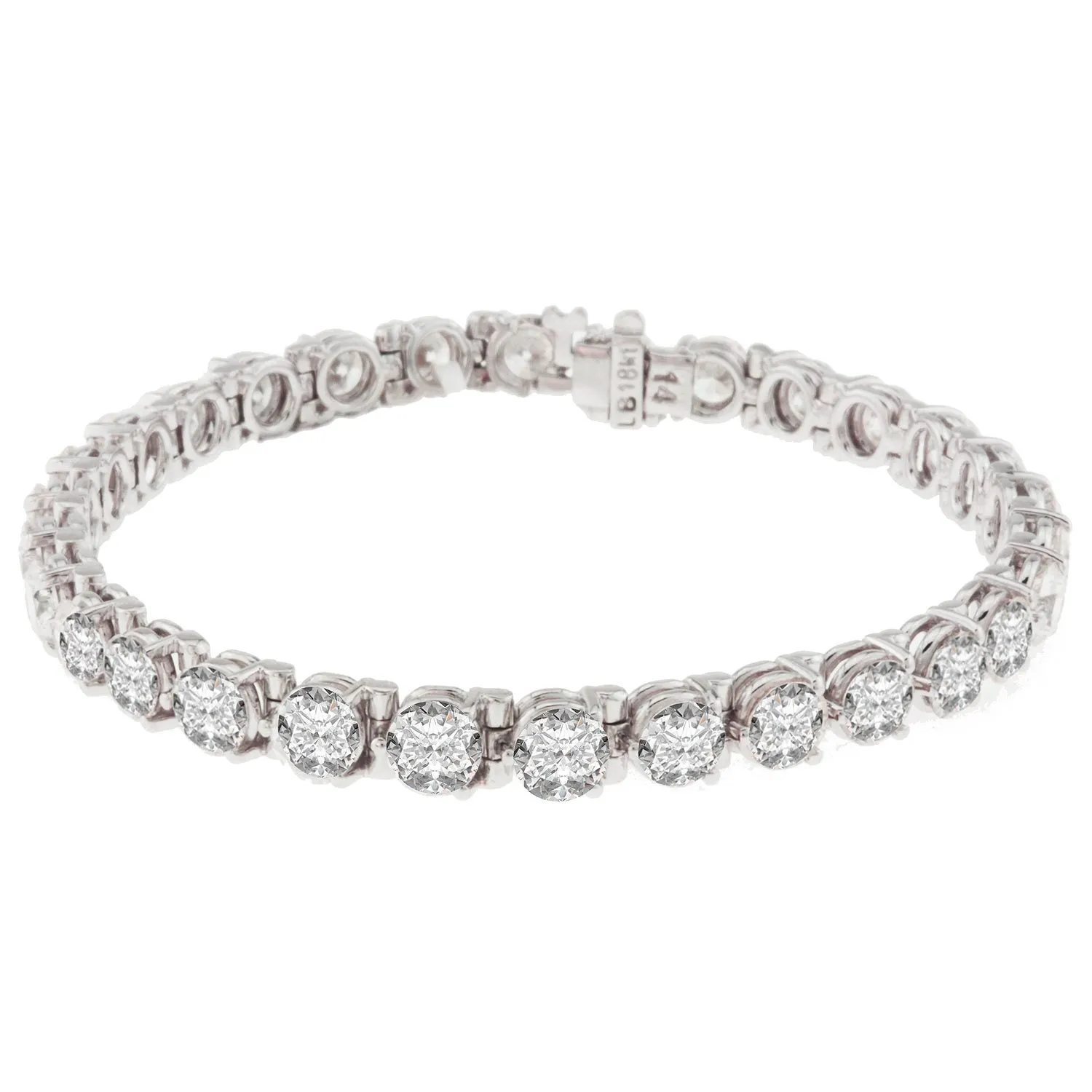 18K White Gold Diamond Tennis Bracelet|Round Cut Diamonds 13.25CT