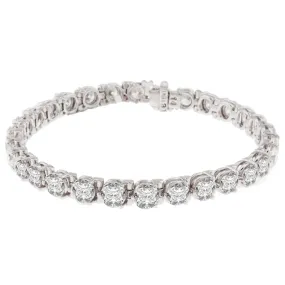 18K White Gold Diamond Tennis Bracelet|Round Cut Diamonds 13.25CT