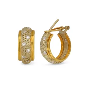 18K Yellow Gold Diamond Earring - 227336