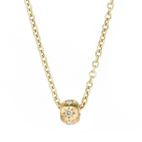 20K gold diamond necklace with star-set diamond rondelle