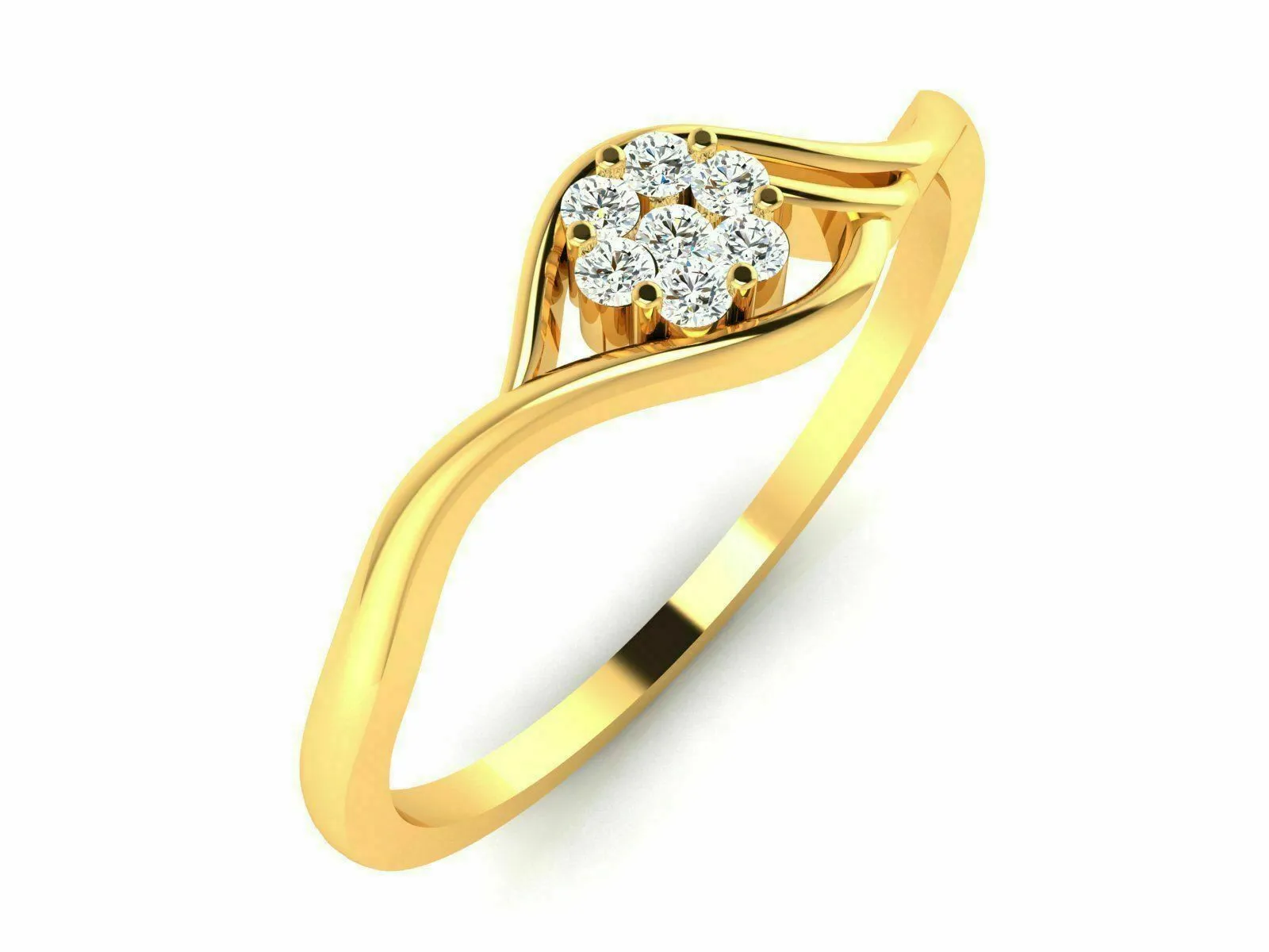 22k Ring Solid Gold Ladies Jewelry Modern Twist Design CGR30