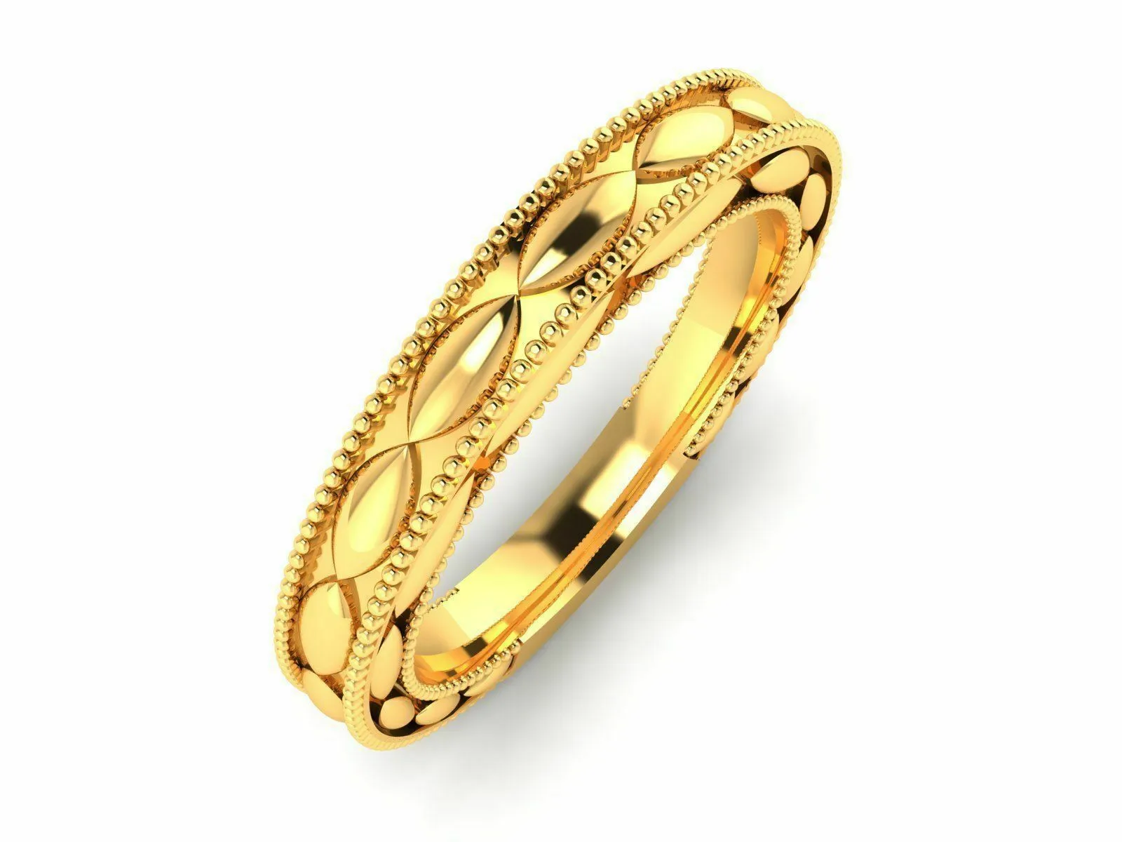 22k Ring Solid Yellow Gold Ladies Jewelry Modern Geometric Insert Design CGR4