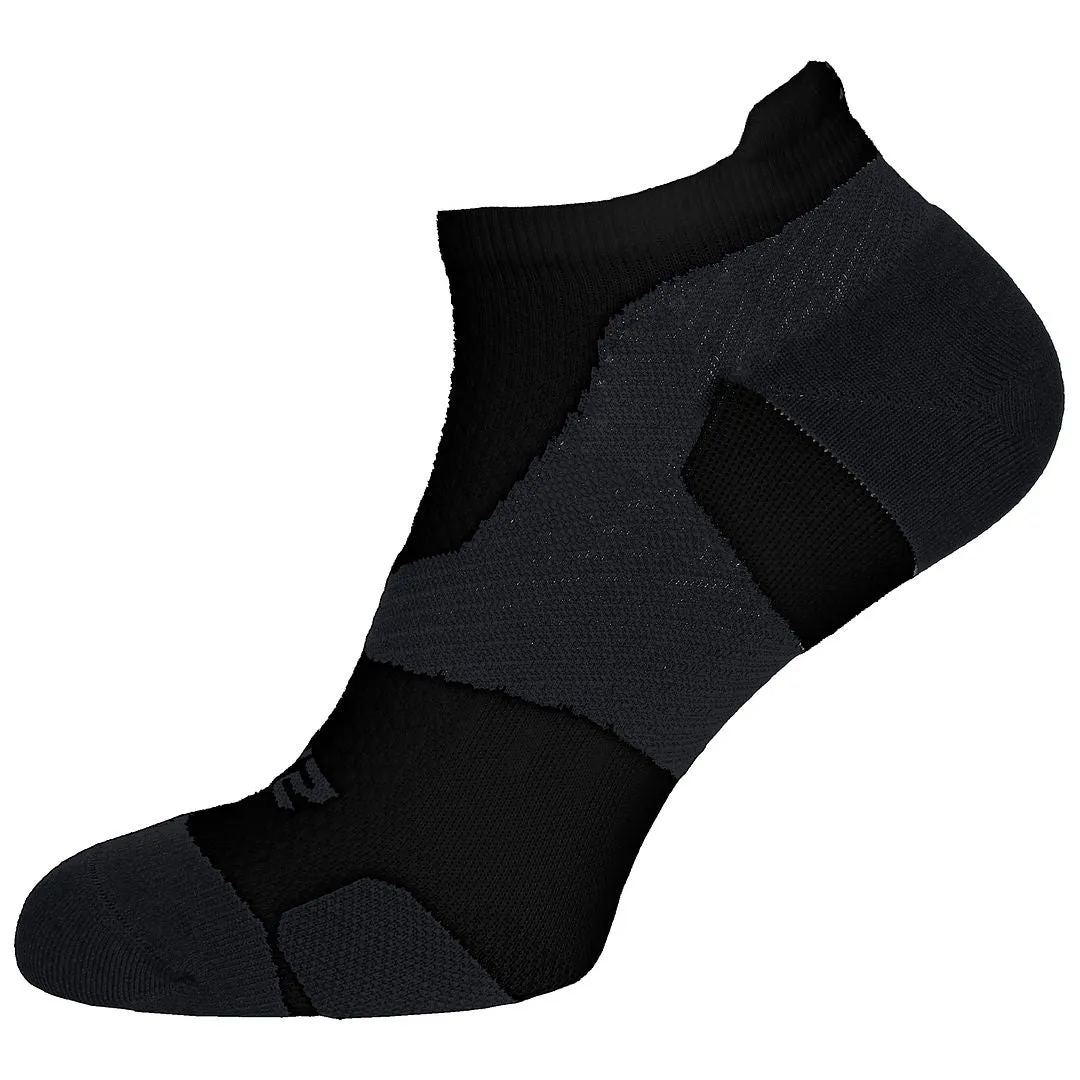 2XU Men's No Show Socks - Black/Titanium, Light Cushion