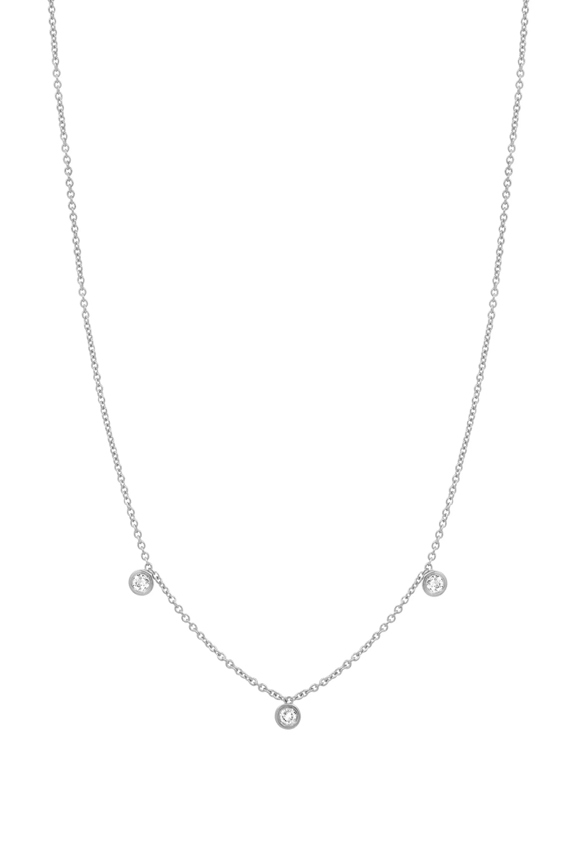 3 diamond necklace large size