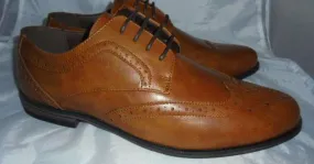 4-ojales Hombre Zapatilla Brogue Encaje Sintético - Cierre de Encaje, Color Canela - Tallas del Reino Unido 6 a 11