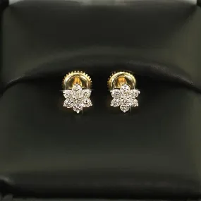 .41cttw Flower Diamond Earrings in 10K Yellow Gold