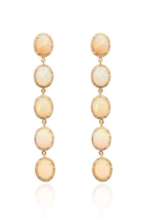 5 Diamond Opal Earrings - 14k Yellow Gold - Google SEO