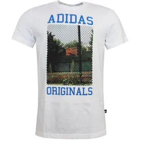 Adidas Men's White Court Photo T-Shirt