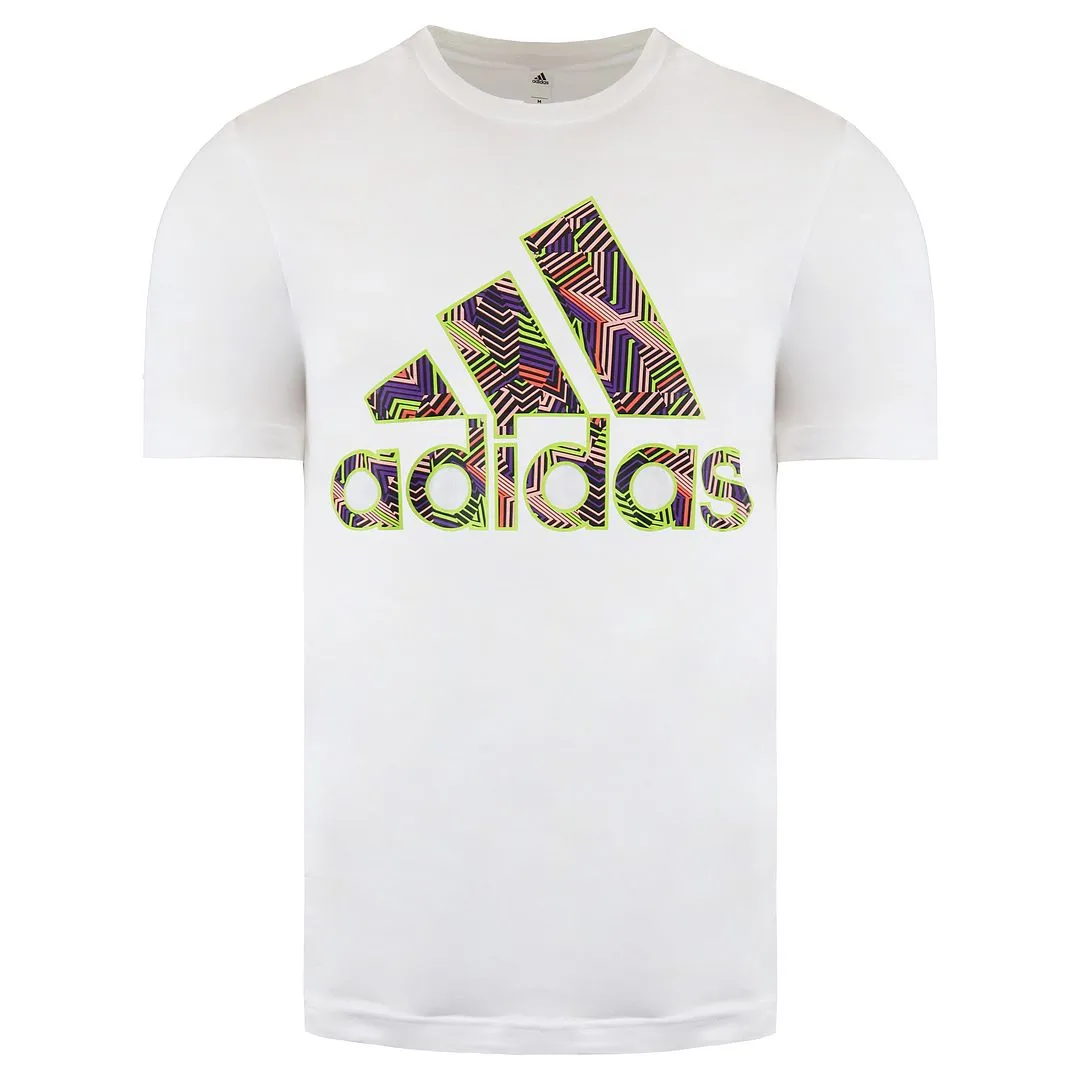 Adidas Men's White T-Shirt with Badge of Sport