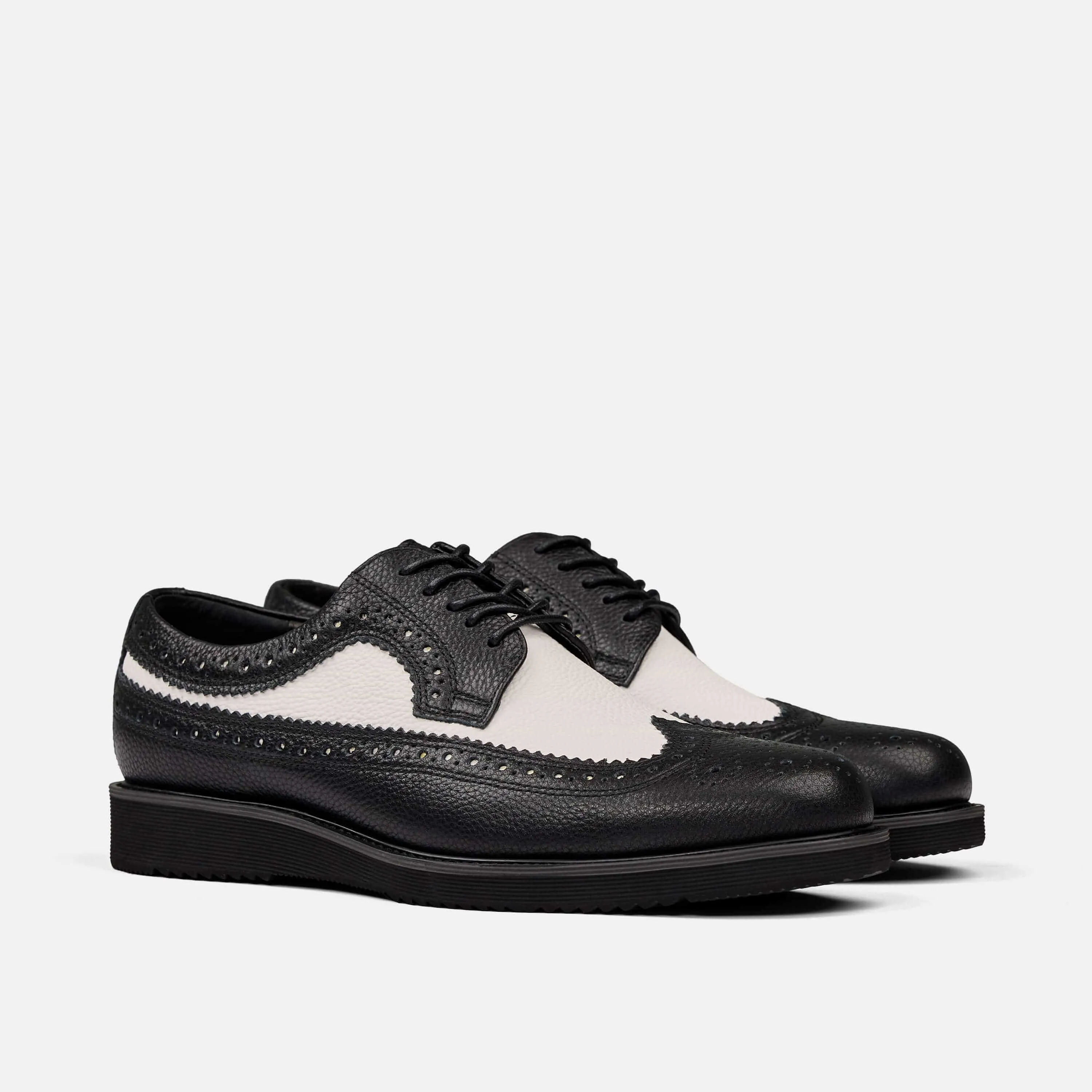 Alexander Black/White Leather Longwing Sneakers