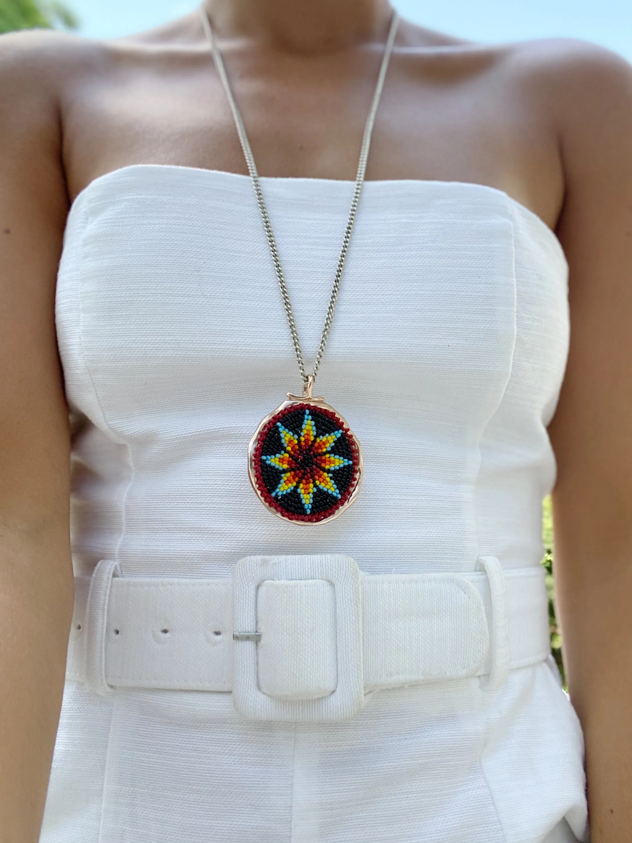 ALEXX BEADED ROSETTE NECKLACES