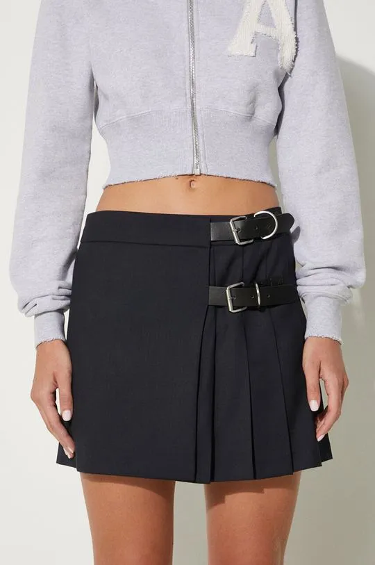 AMBUSH wool skirt Belts Mini Skirt navy blue color BWCU006F24FAB0014600