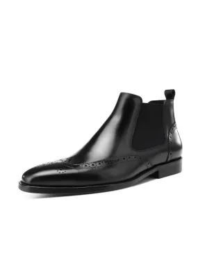 Andrea Chelsea leather ankle boots with brogue detailing