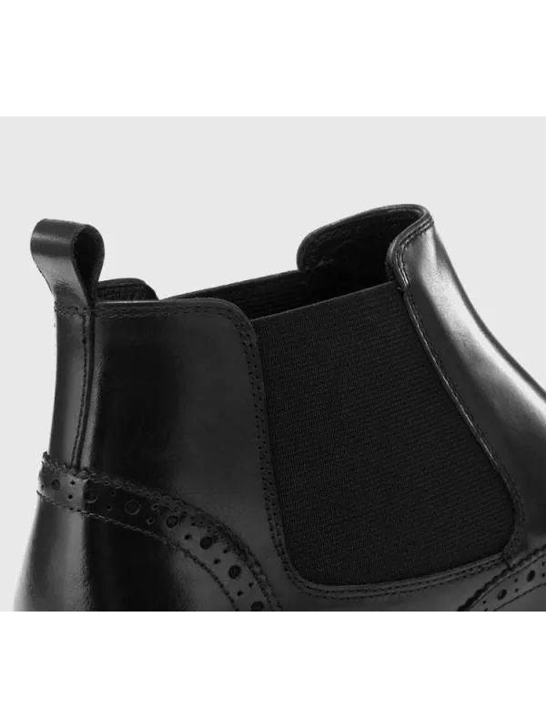 Andrea Chelsea leather ankle boots with brogue detailing