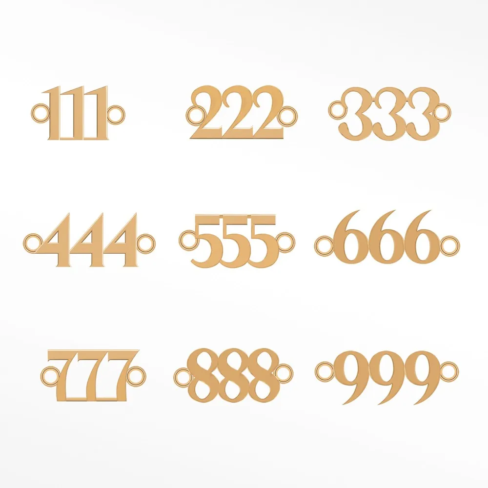 Angel Numbers 6mm 14k Rose Gold Connectors for Permanent Jewelry