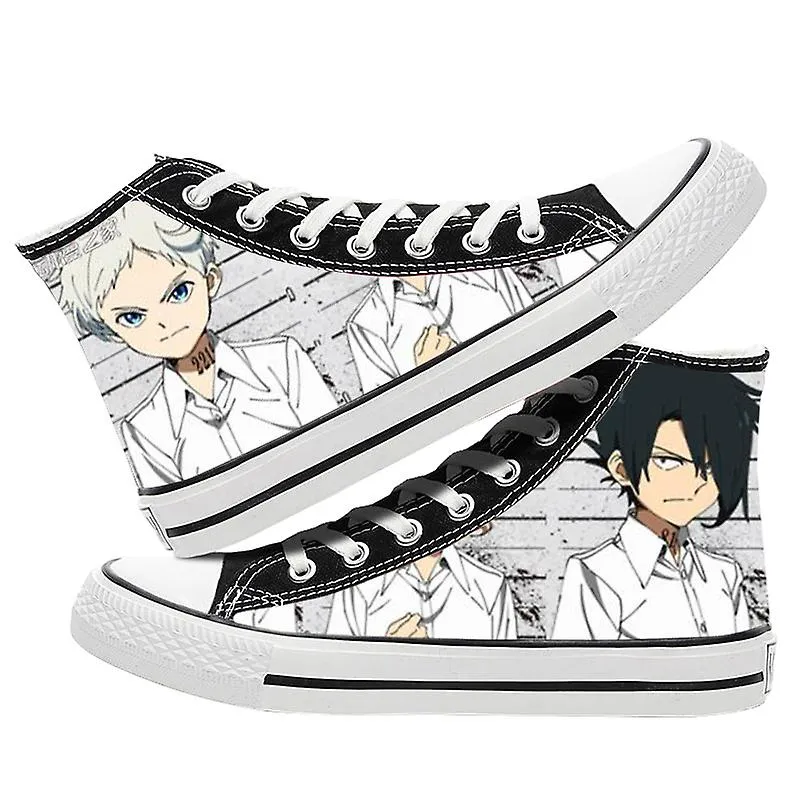 Anime The Promised Neverland Emma Cosplay Canvas Shoes Girls Boys Fashion High Shoes Casual Breathable Couple Flat Shoes - Googl