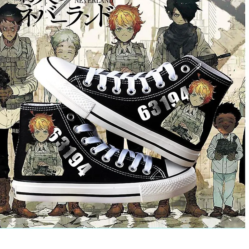 Anime The Promised Neverland Emma Cosplay Canvas Shoes Girls Boys Fashion High Shoes Casual Breathable Couple Flat Shoes - Googl