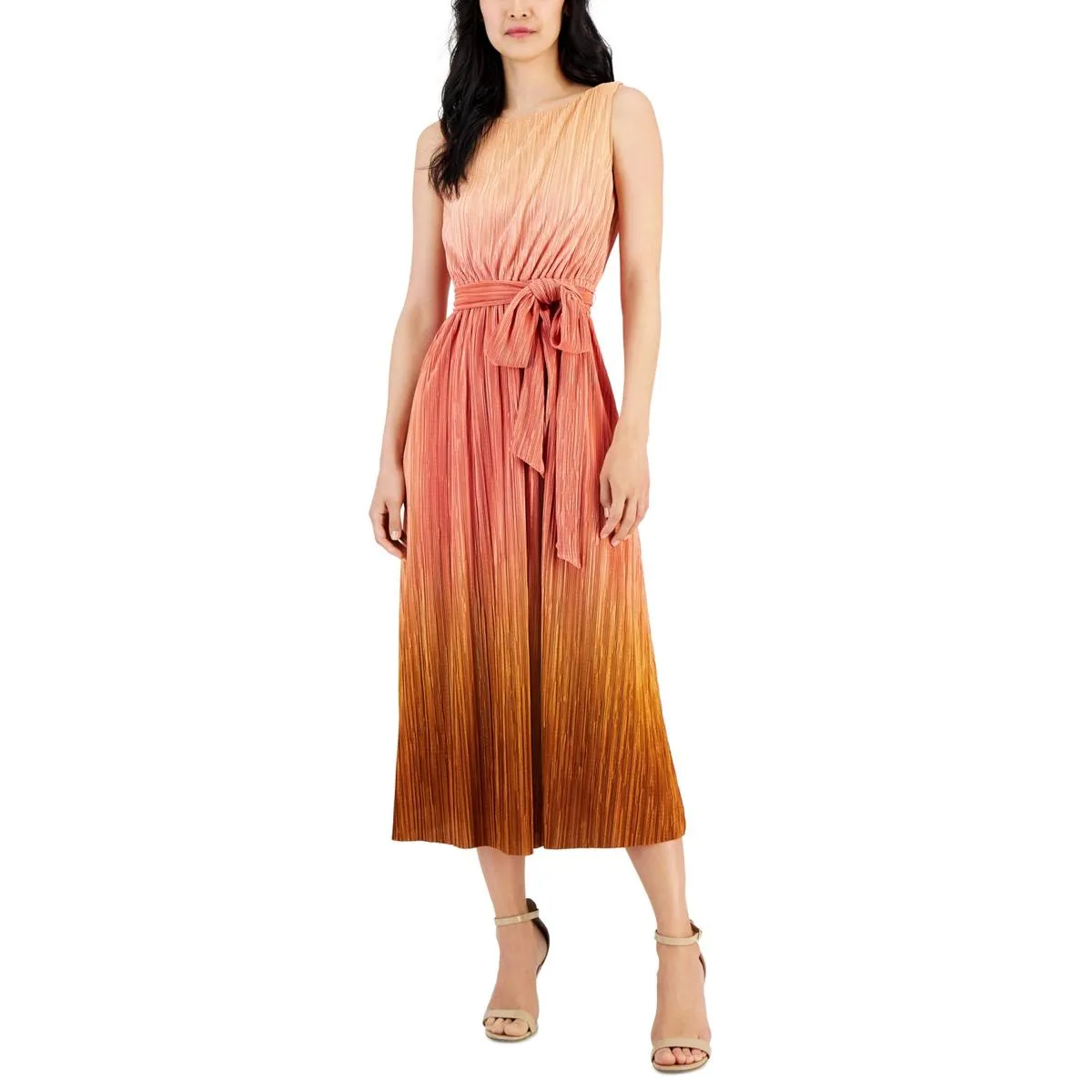 Anne Klein Crinkled Ombre Midi Dress