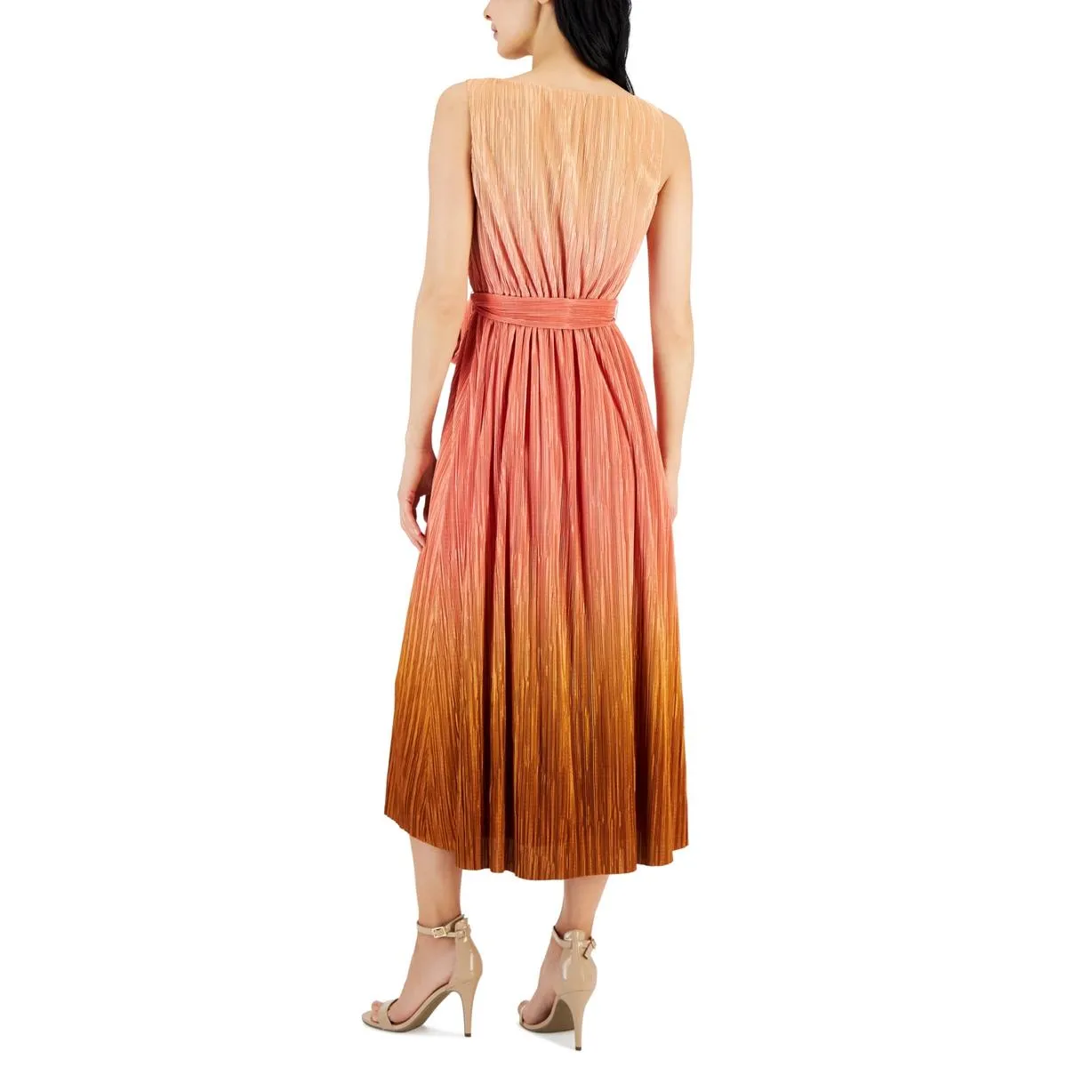 Anne Klein Crinkled Ombre Midi Dress